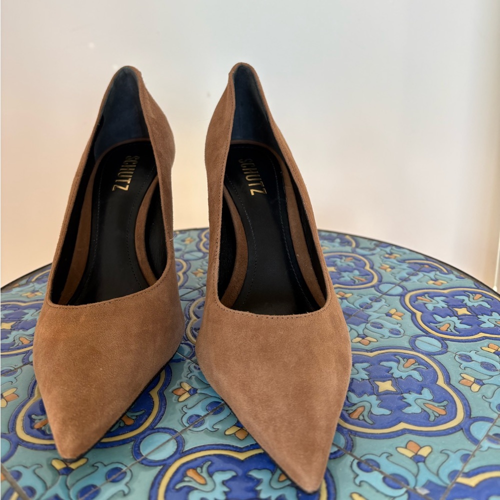 SCHUTZ Women's Brown Suede Heels